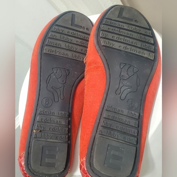 Libby Edelman Women's Leather Loafers Flats Tangerine Orange Size 6 🌴 - Picture 9 of 10